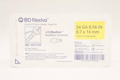 BD 383550 Nexiva Closed IV Cath. System 24Ga 0.56In 19mL/min